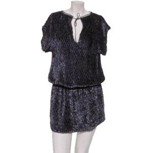 🆕 MODA INTERNATIONAL Victoria’s Secret Black Navy Burnout Velvet Tunic Dress